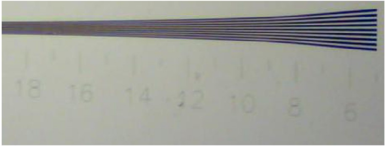 分辨率測(cè)試卡水平區(qū)域讀數(shù)